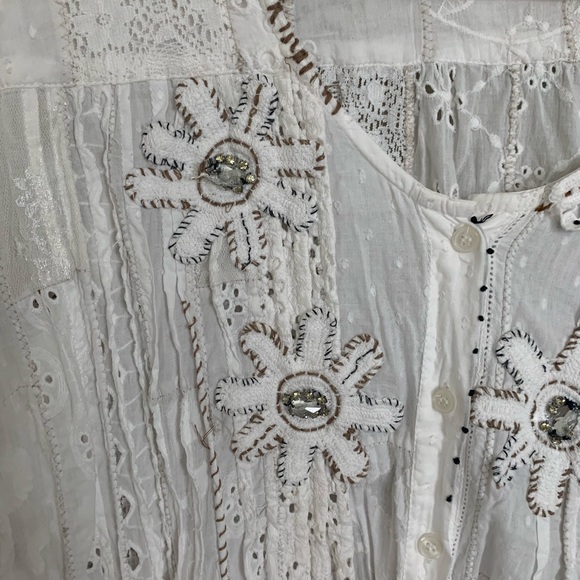 Giacamo Cinque Italian Designer Hand Embroidered Dress - Picture 2 of 6